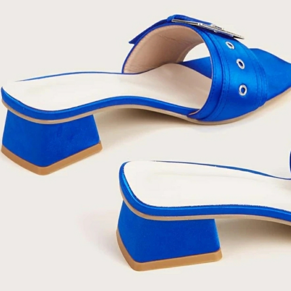 Royal Blue Chunky Mule Sandal